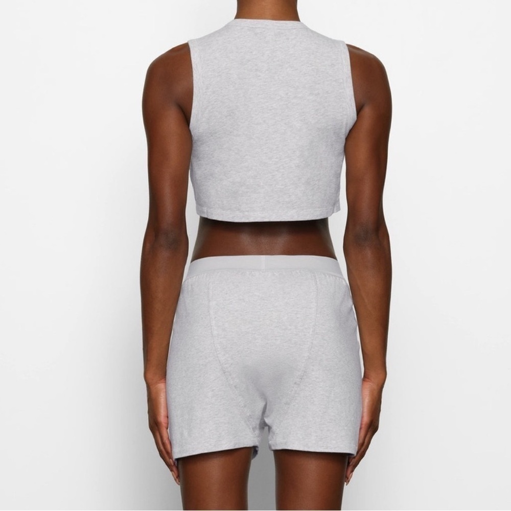 Skims Boyfriend Loose Boxer Unisex Collection Light Heather Grey Small - Picture 2 of 13